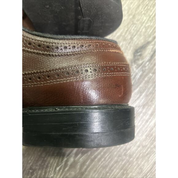 Vtg 80s Executive Imperials Brown Wingtip Derby Shoes Size 10.5 3E Made In USA main image 7